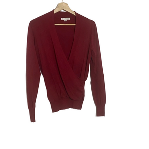 Cleo Deep Red V-Neck Sweater